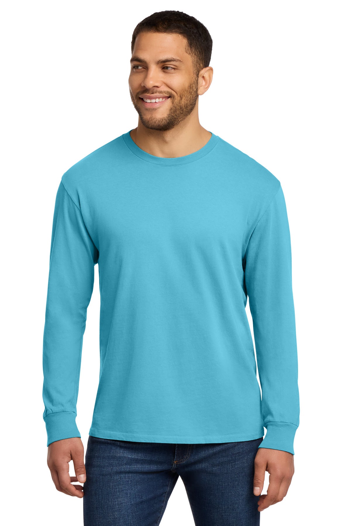 Port & Co Beach Wash Garment-Dyed Long Sleeve Tee - Tidal Wave