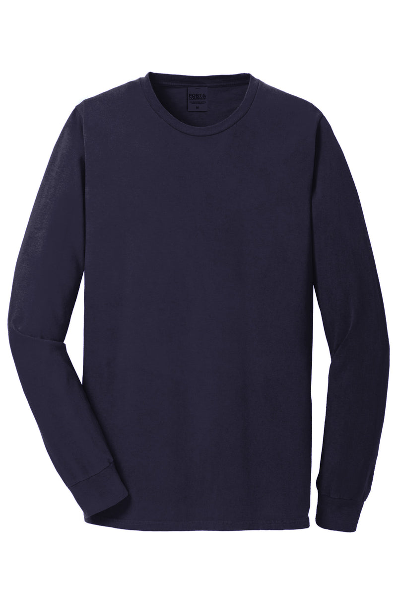 Port & Co Beach Wash Garment-Dyed Long Sleeve Tee - True Navy
