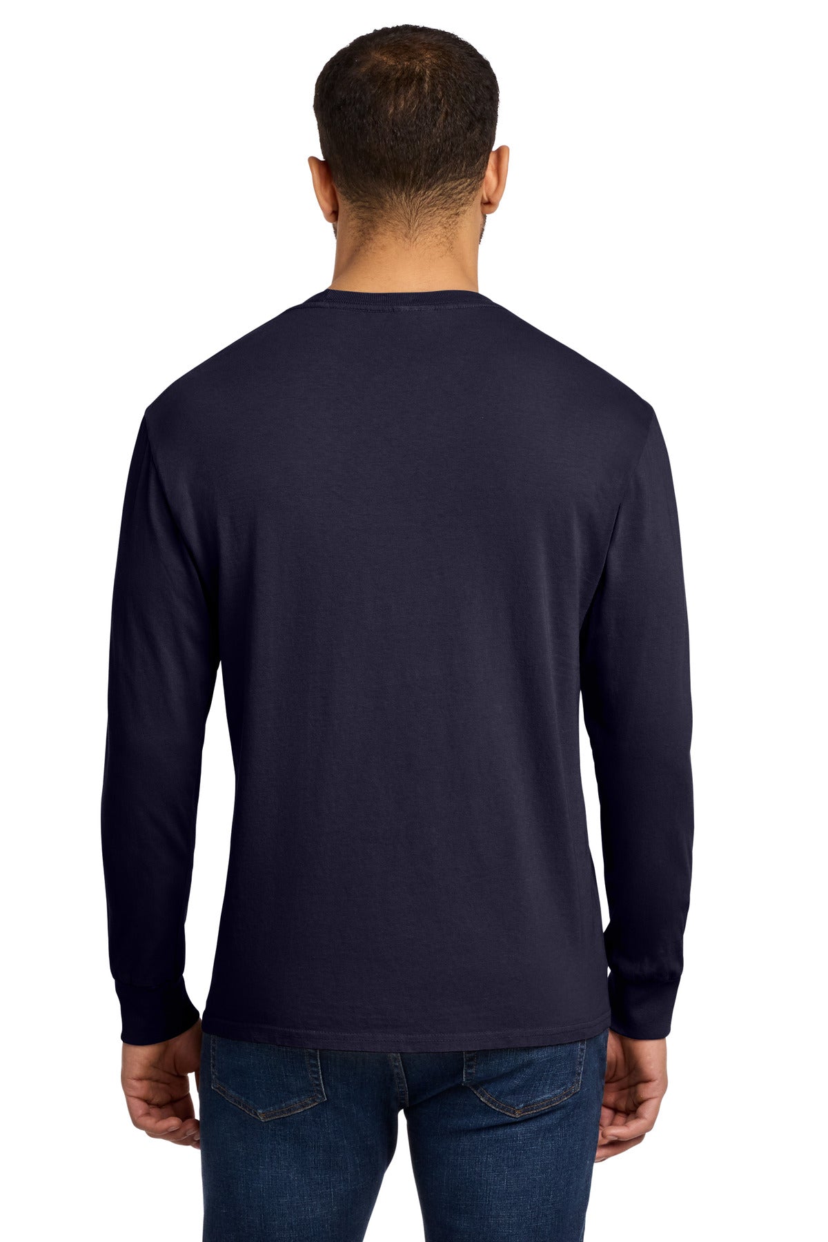 Port & Co Beach Wash Garment-Dyed Long Sleeve Tee - True Navy
