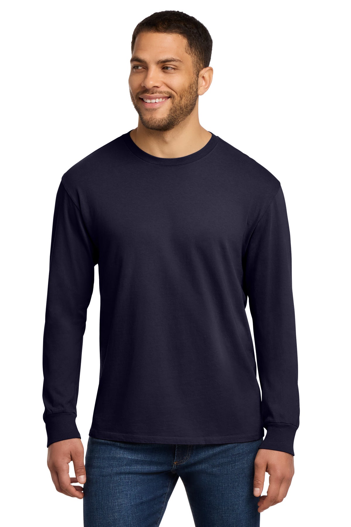 Port & Co Beach Wash Garment-Dyed Long Sleeve Tee - True Navy