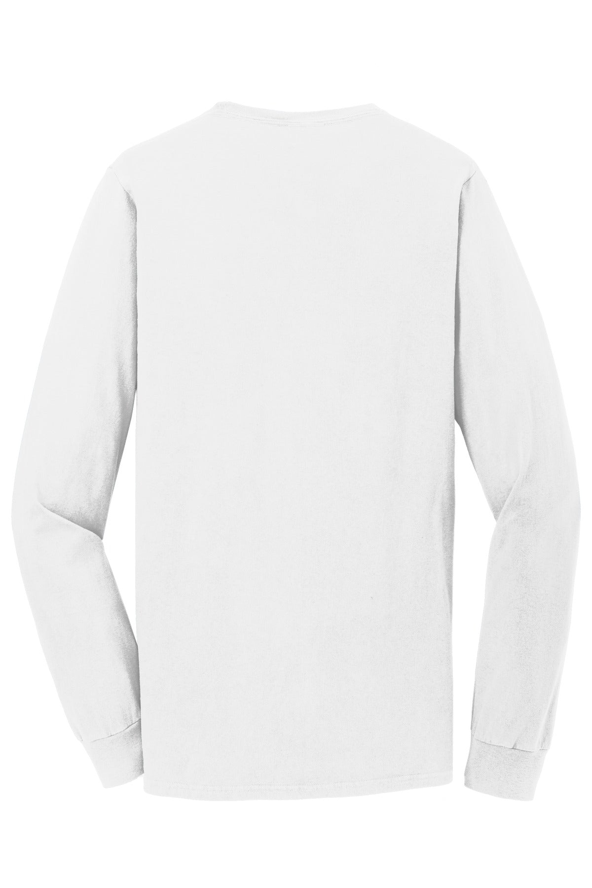 Port & Co Beach Wash Garment-Dyed Long Sleeve Tee - White