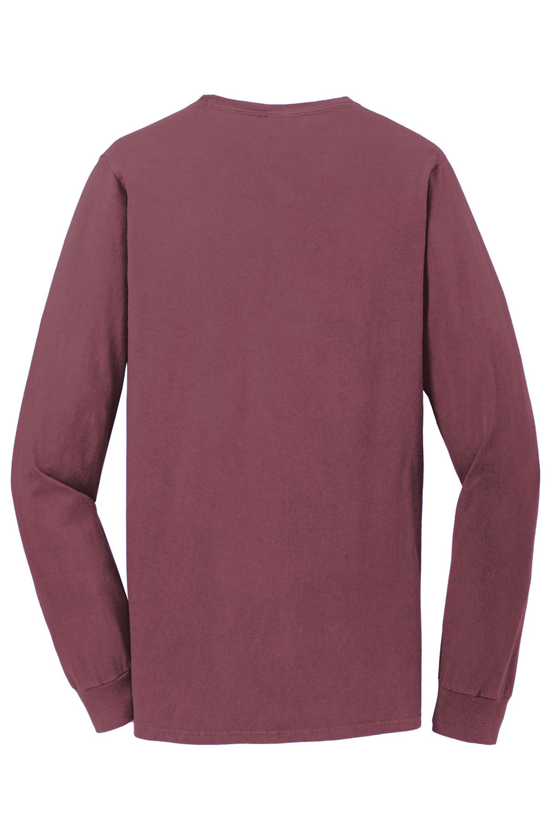 Port & Co Beach Wash Garment-Dyed Long Sleeve Tee - Wineberry
