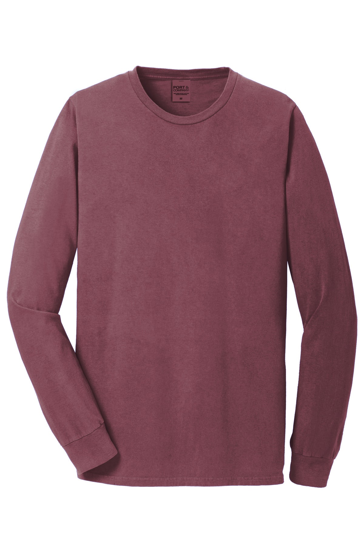 Port & Co Beach Wash Garment-Dyed Long Sleeve Tee - Wineberry