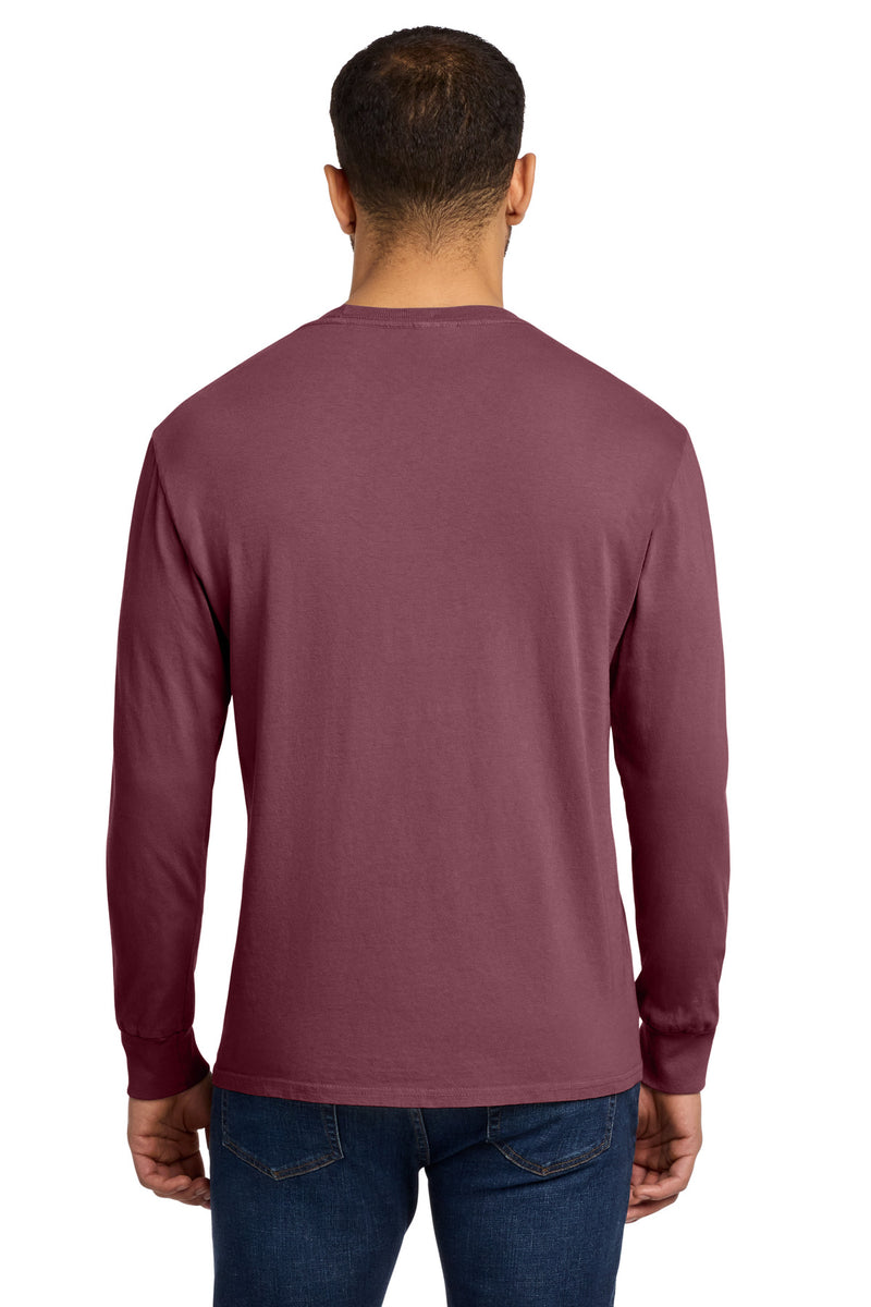 Port & Co Beach Wash Garment-Dyed Long Sleeve Tee - Wineberry