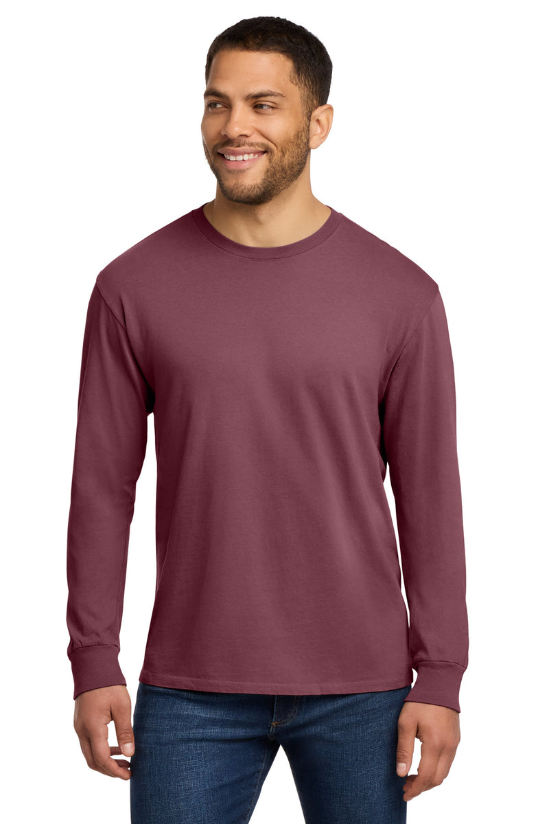 Port & Co Beach Wash Garment-Dyed Long Sleeve Tee - Wineberry