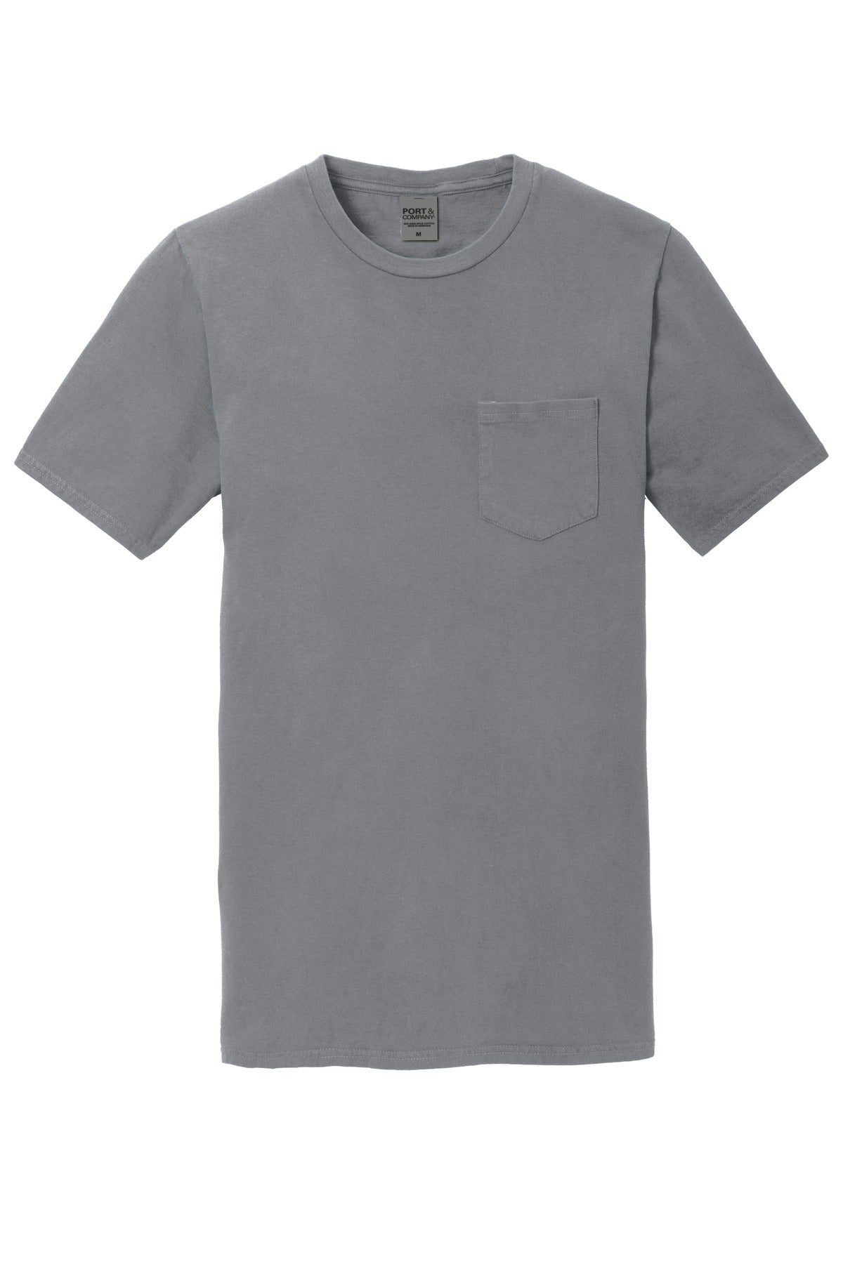 Port & Co Beach Wash Garment-Dyed Pocket Tee - Pewter