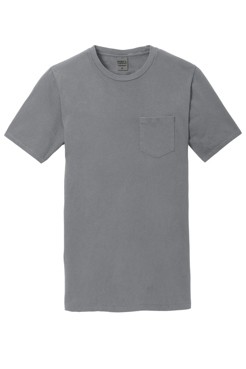 Port & Co Beach Wash Garment-Dyed Pocket Tee - Pewter