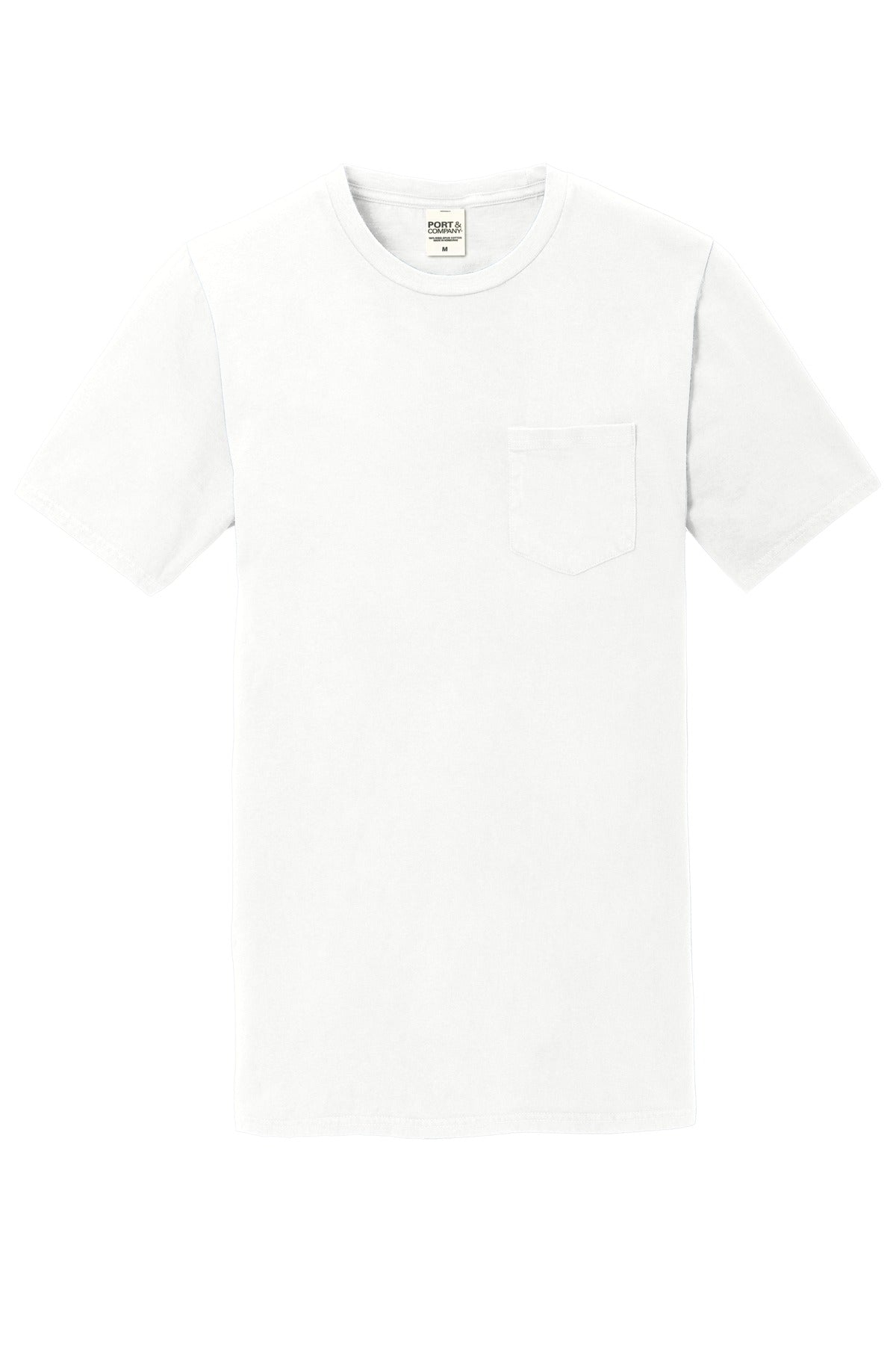 Port & Co Beach Wash Garment-Dyed Pocket Tee - White