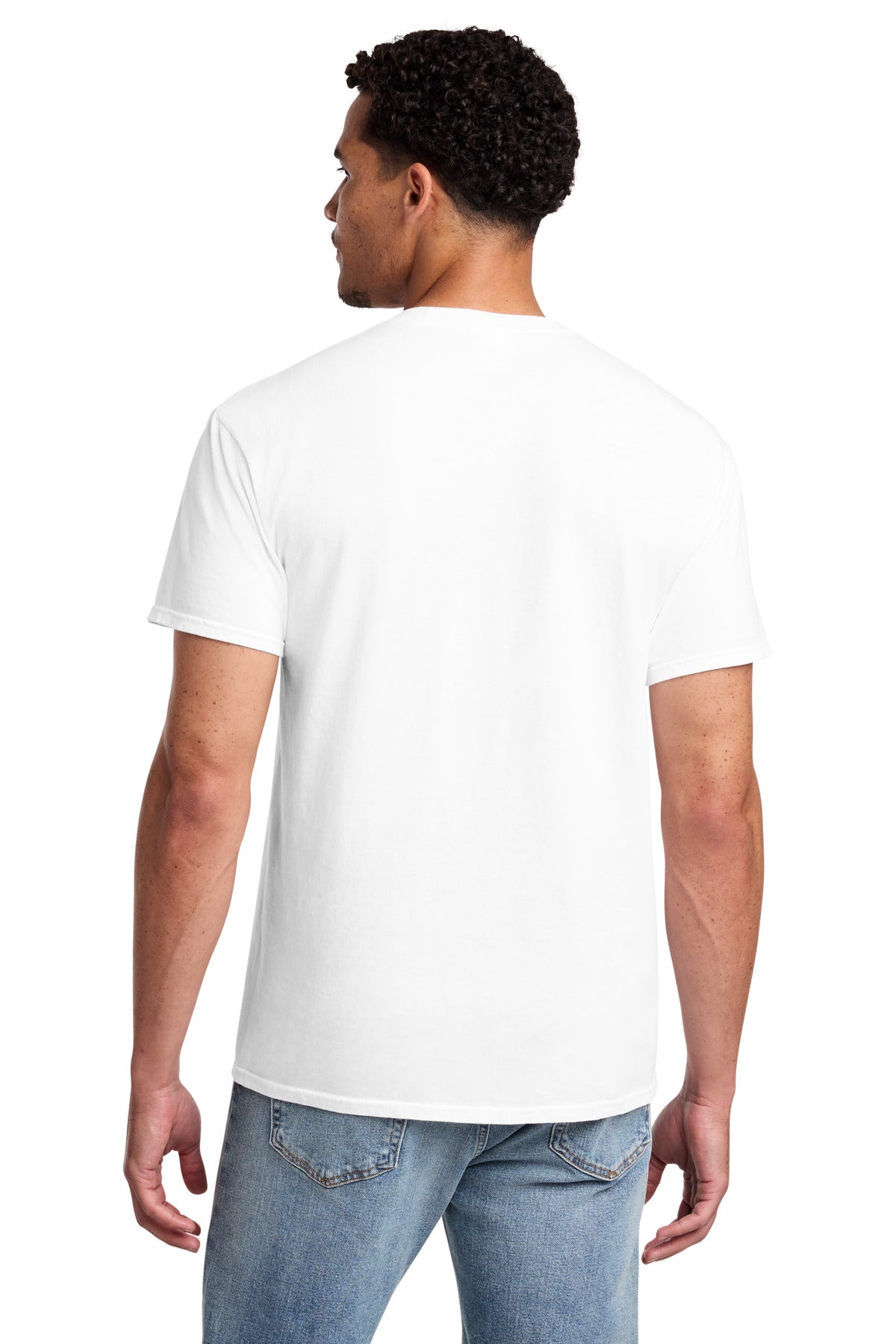 Port & Co Beach Wash Garment-Dyed Pocket Tee - White