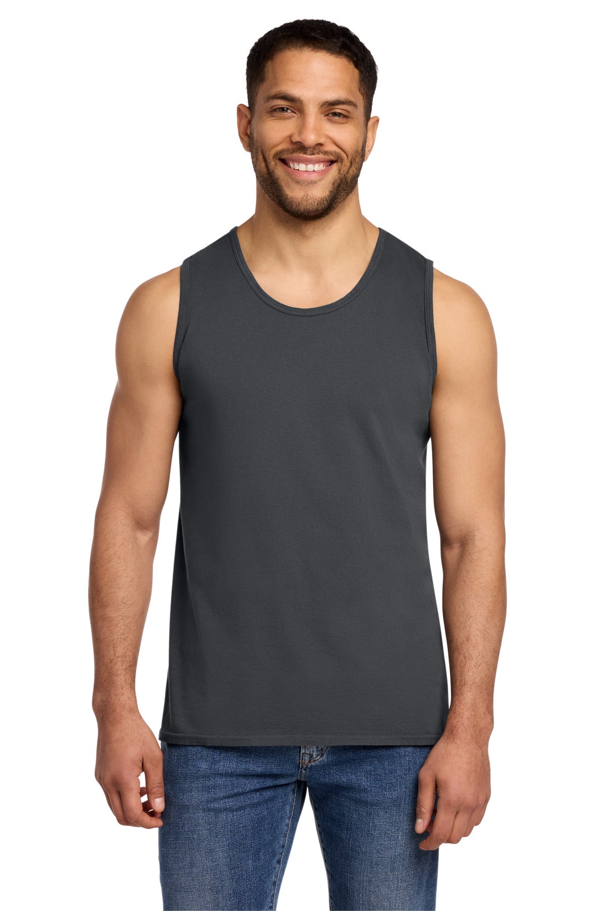 Port & Co Beach Wash Garment-Dyed Tank - Coal