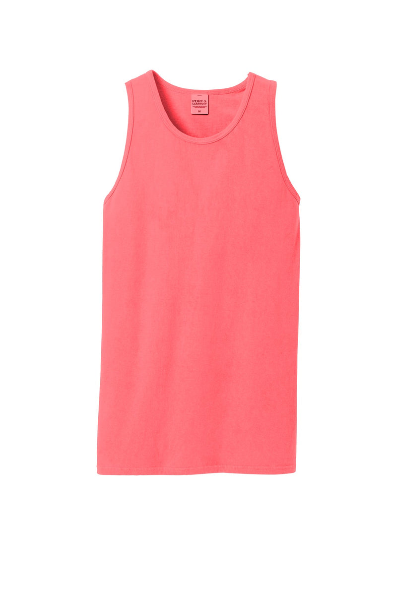 Port & Co Beach Wash Garment-Dyed Tank - Neon Coral