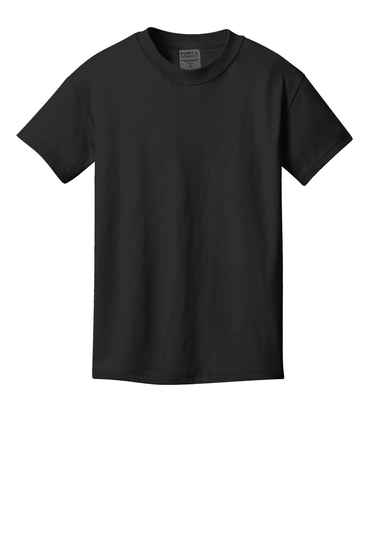 Port & Co Youth Beach Wash Garment-Dyed Tee - Black