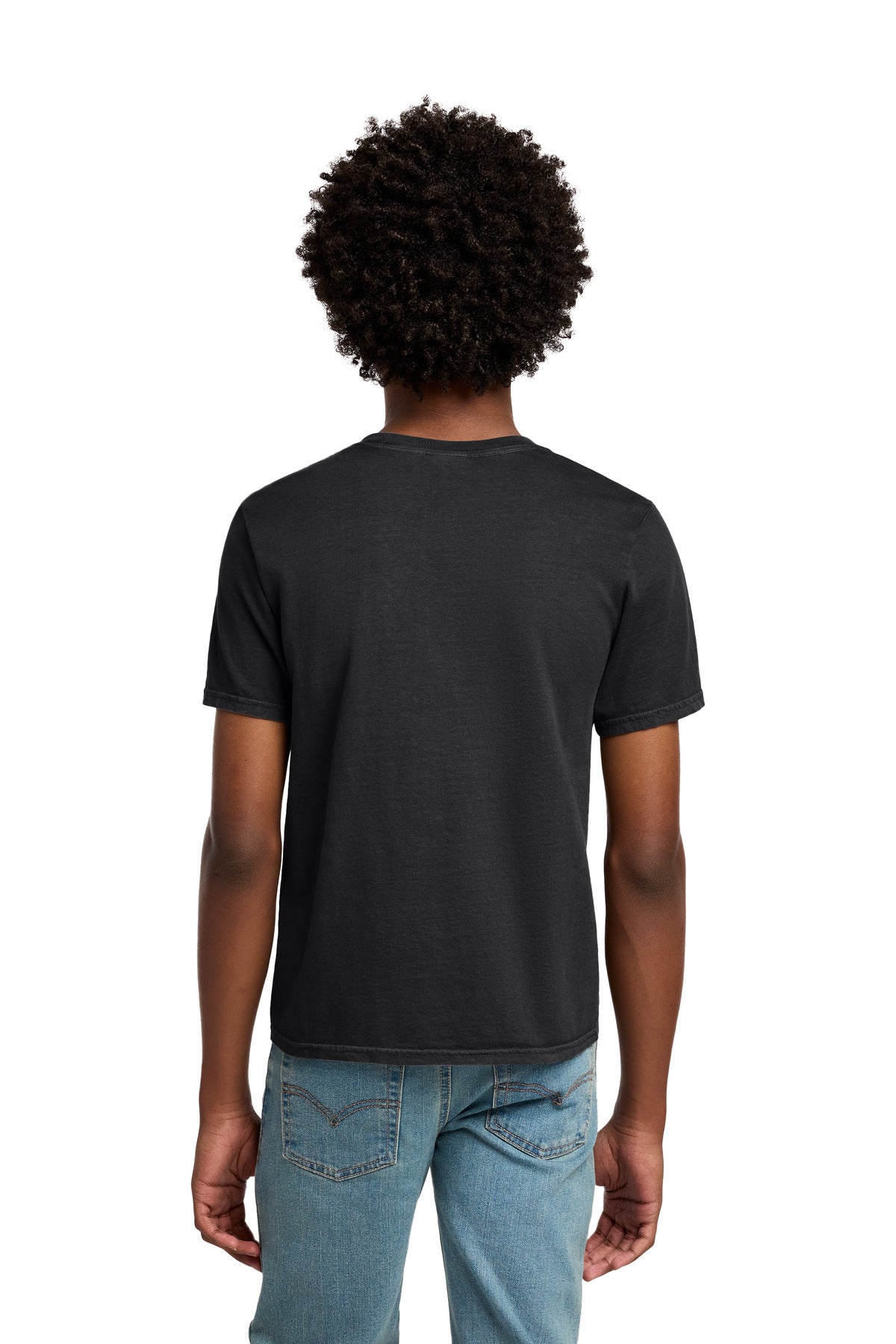 Port & Co Youth Beach Wash Garment-Dyed Tee - Black