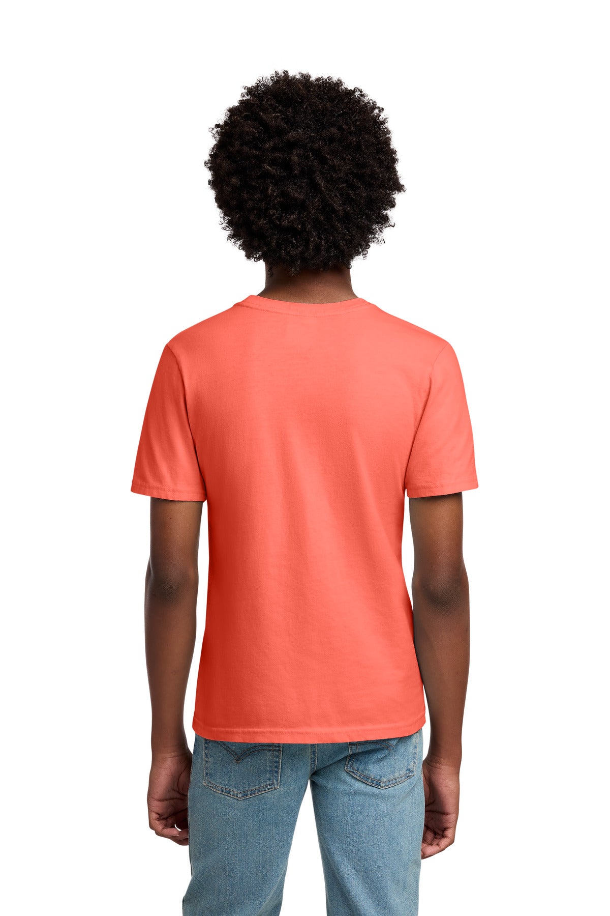 Port & Co Youth Beach Wash Garment-Dyed Tee - Neon Coral