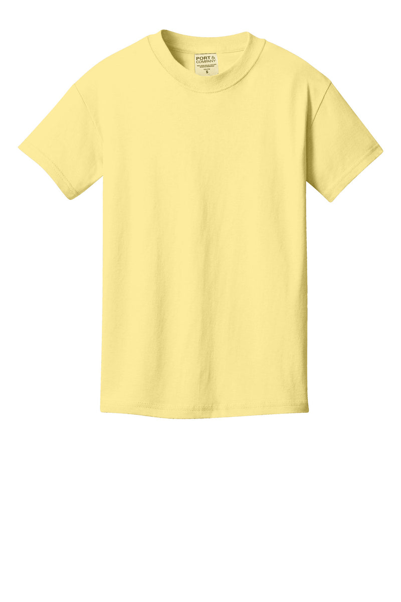 Port & Co Youth Beach Wash Garment-Dyed Tee - Popcorn