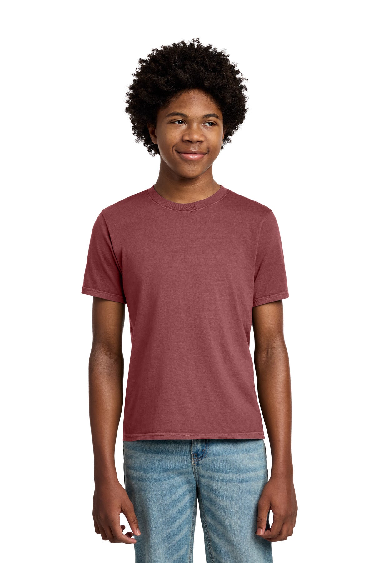 Port & Co Youth Beach Wash Garment-Dyed Tee - Red Rock