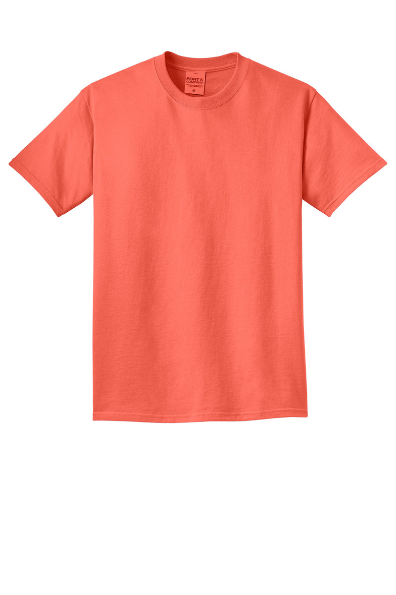 Port & Co Beach Wash Garment-Dyed Tee - Neon Coral
