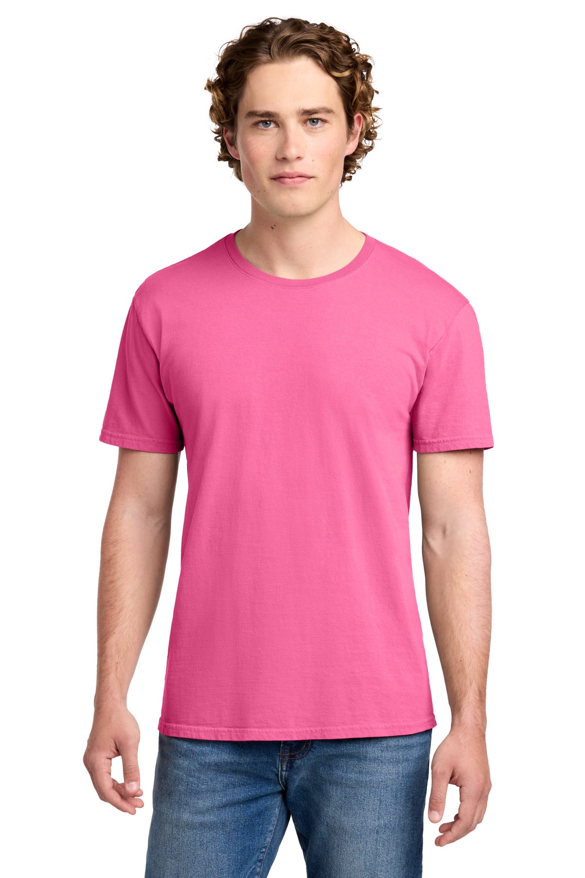Port & Co Beach Wash Garment-Dyed Tee - Neon Pink