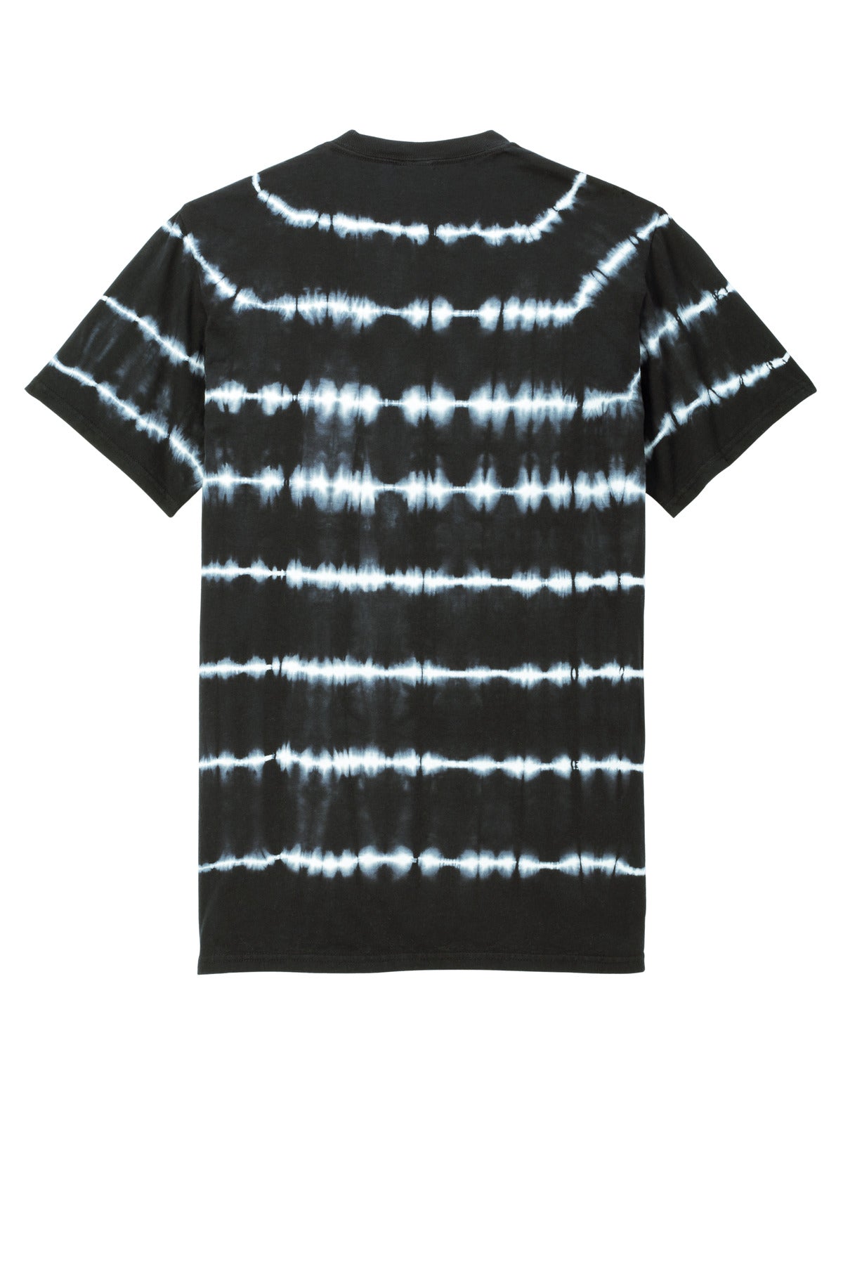 Port & Co Allover Stripe Tie-Dye Tee - Black/ White