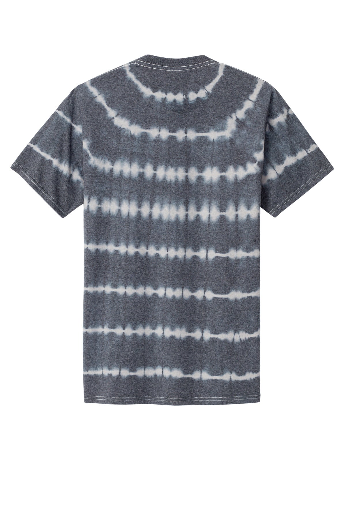 Port & Co Allover Stripe Tie-Dye Tee - Graphite/ Light Grey