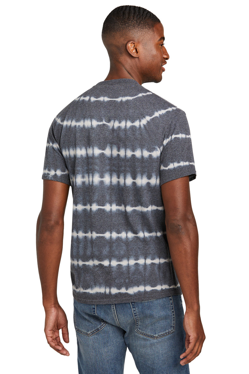 Port & Co Allover Stripe Tie-Dye Tee - Graphite/ Light Grey