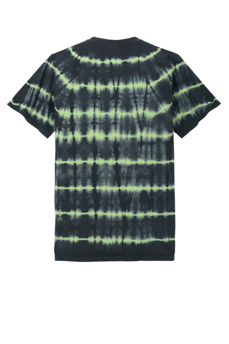 Port & Co Allover Stripe Tie-Dye Tee - Green Tea/ Black