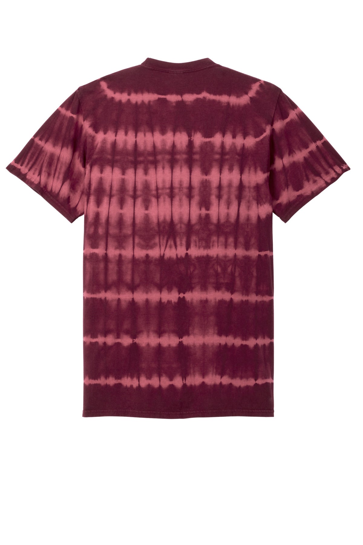 Port & Co Allover Stripe Tie-Dye Tee - Merlot/ Burgundy