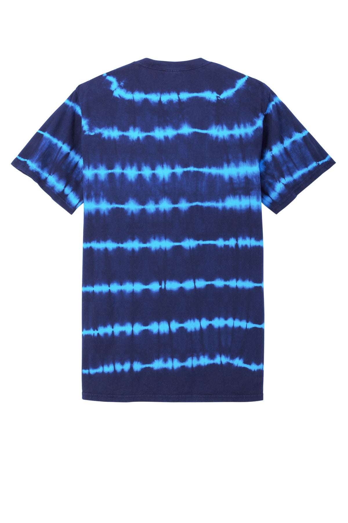 Port & Co Allover Stripe Tie-Dye Tee - Turquoise/ Team Navy