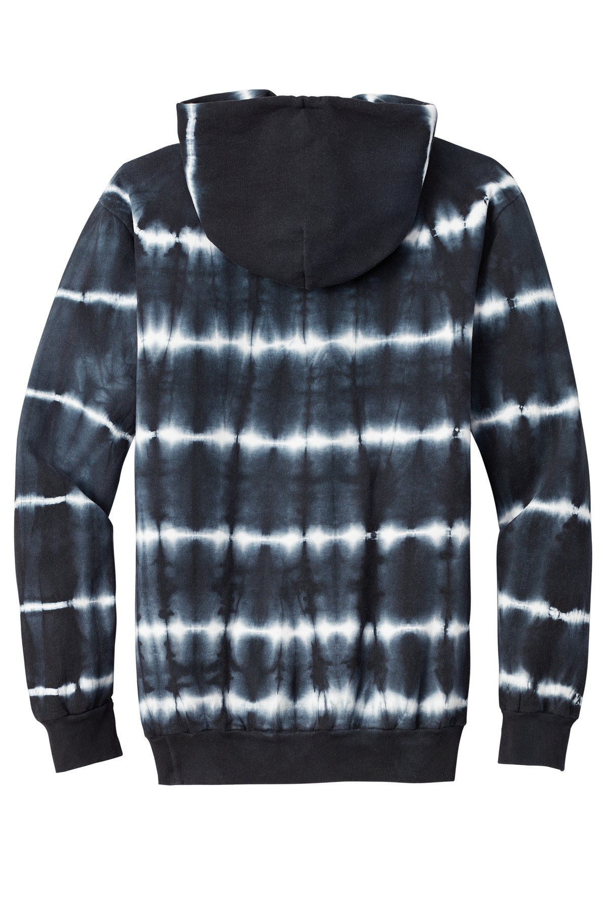 Port & Co Allover Stripe Tie-Dye Fleece - Black/ White