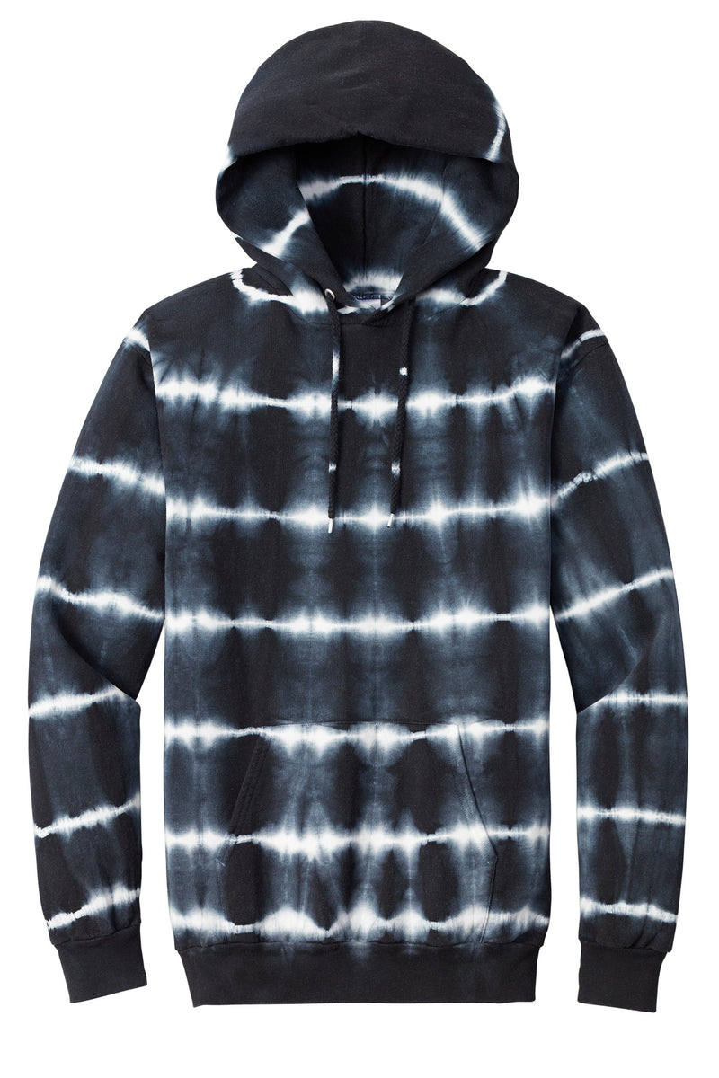 Port & Co Allover Stripe Tie-Dye Fleece - Black/ White