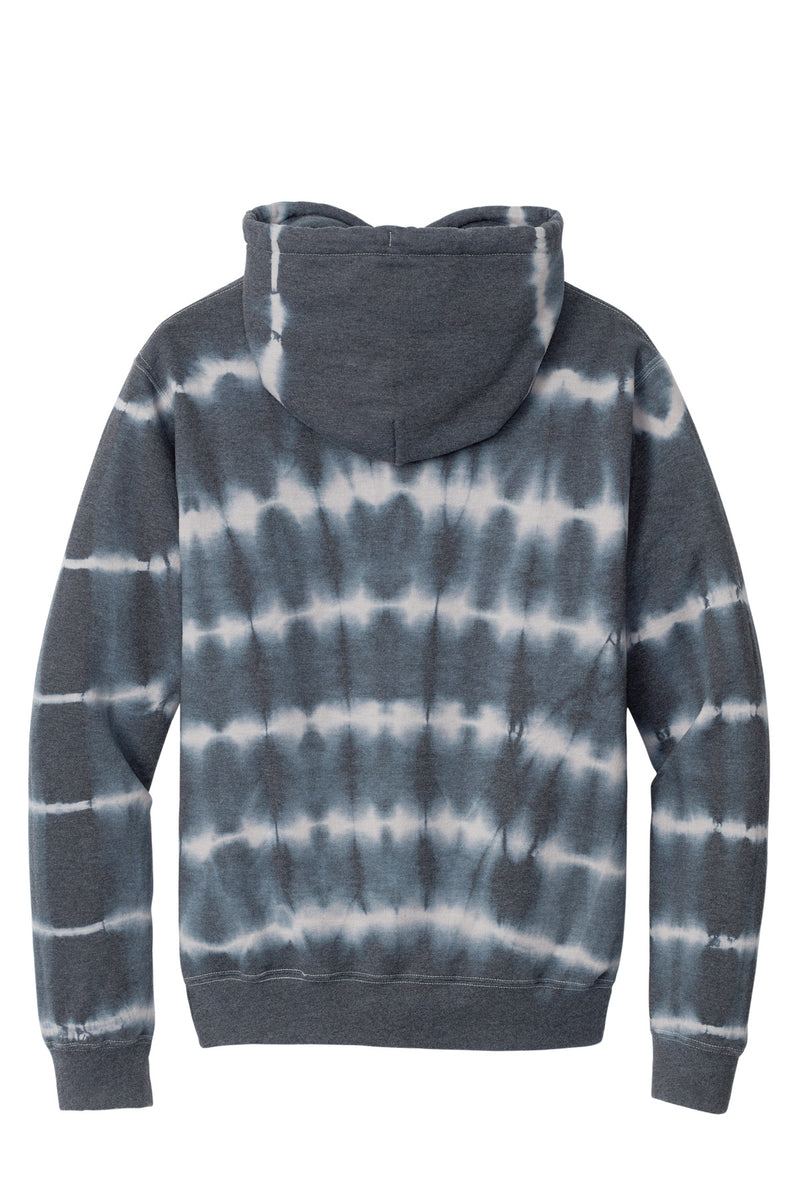 Port & Co Allover Stripe Tie-Dye Fleece - Graphite/ Light Grey