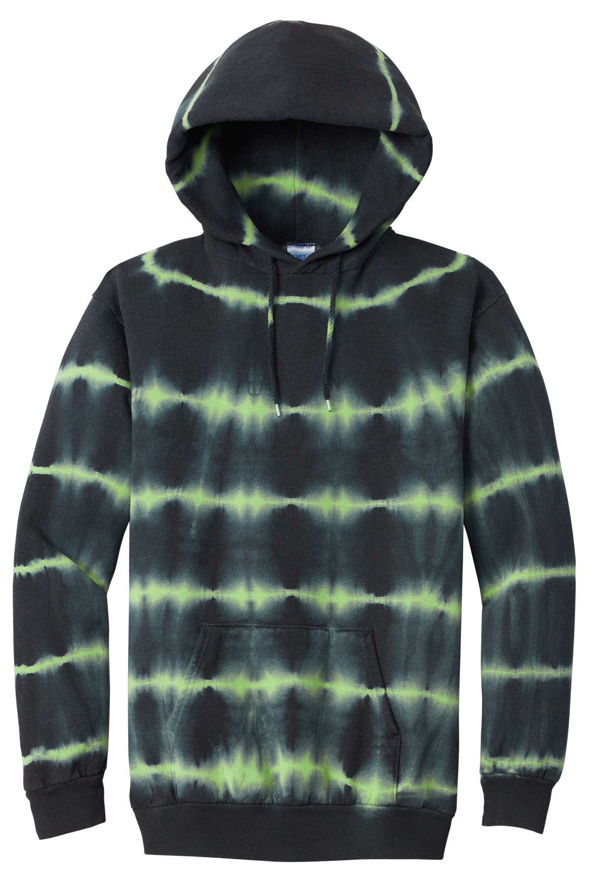 Port & Co Allover Stripe Tie-Dye Fleece - Green Tea/ Black