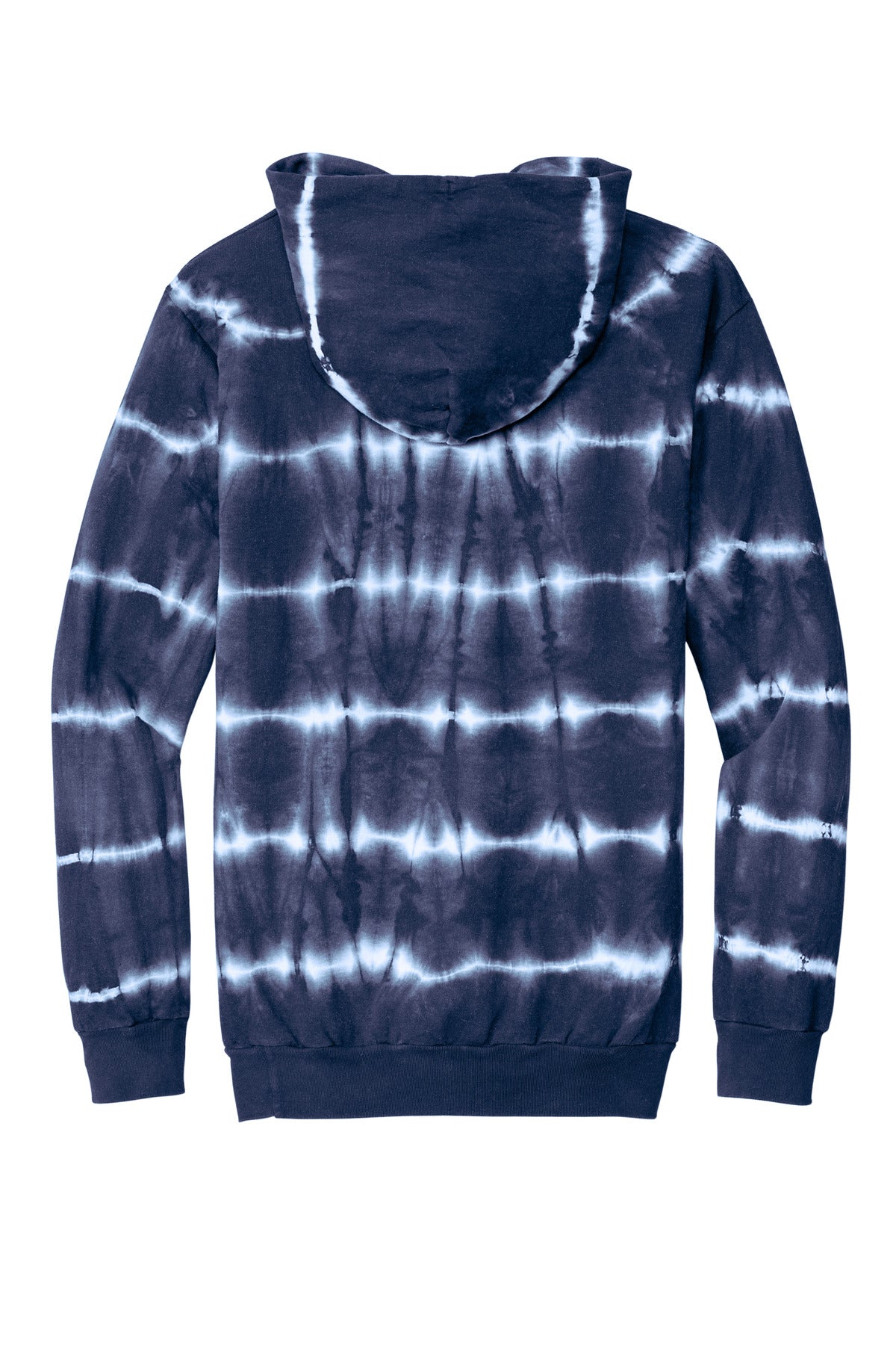 Port & Co Allover Stripe Tie-Dye Fleece - True Navy/ White