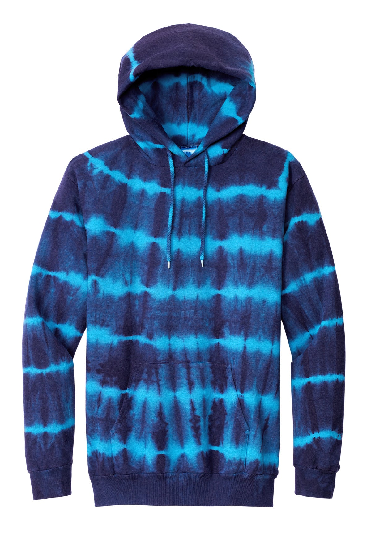 Port & Co Allover Stripe Tie-Dye Fleece - Turquoise/ Team Navy