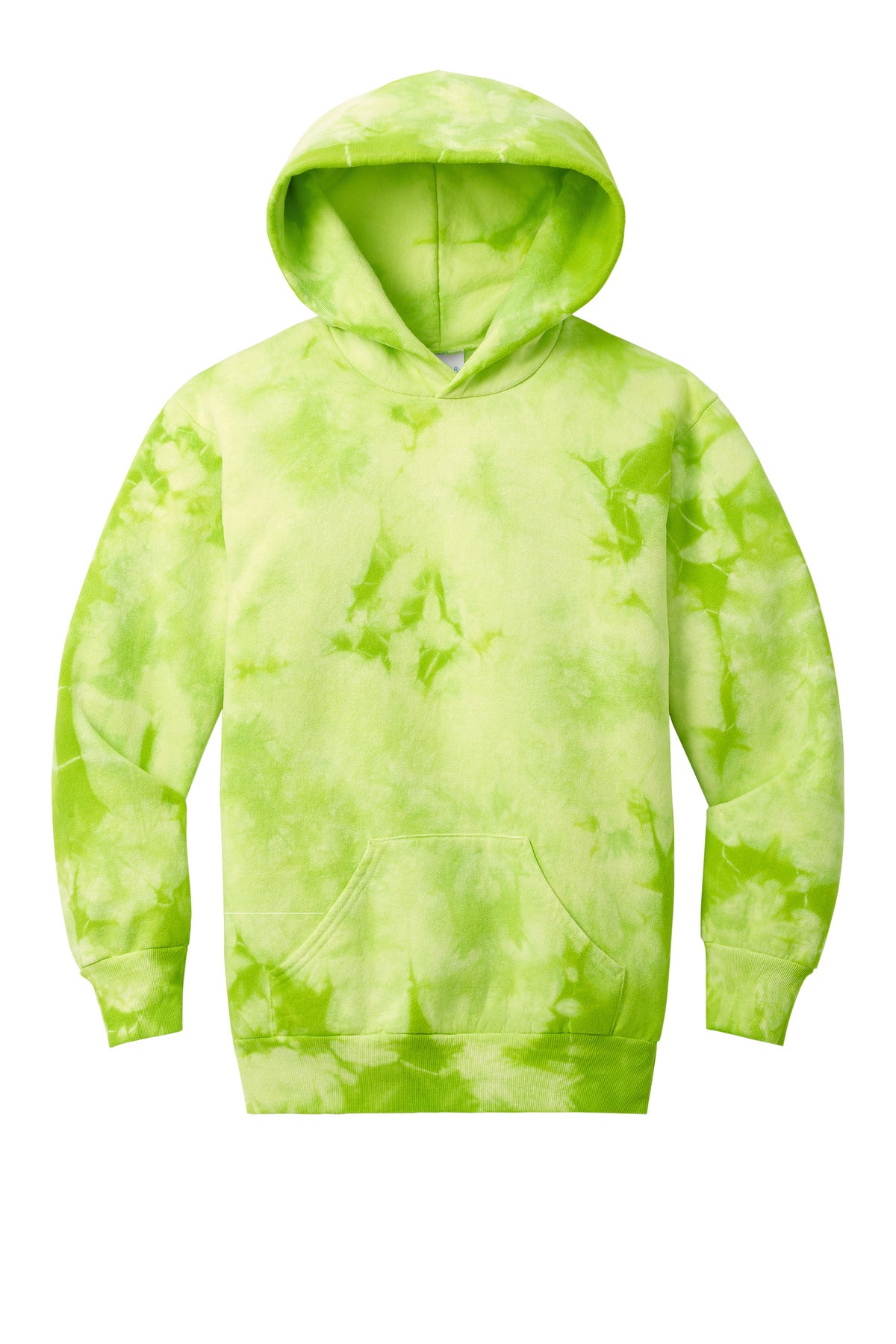 Port & Co Youth Crystal Tie-Dye Pullover Hoodie - Lemon Lime