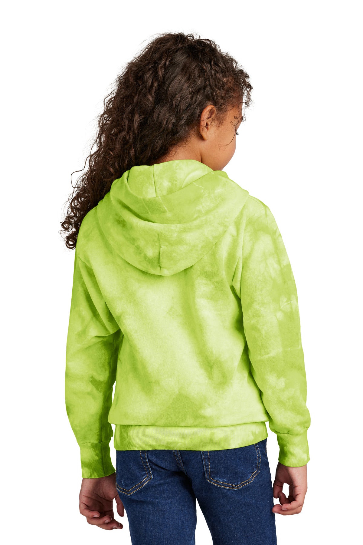 Port & Co Youth Crystal Tie-Dye Pullover Hoodie - Lemon Lime