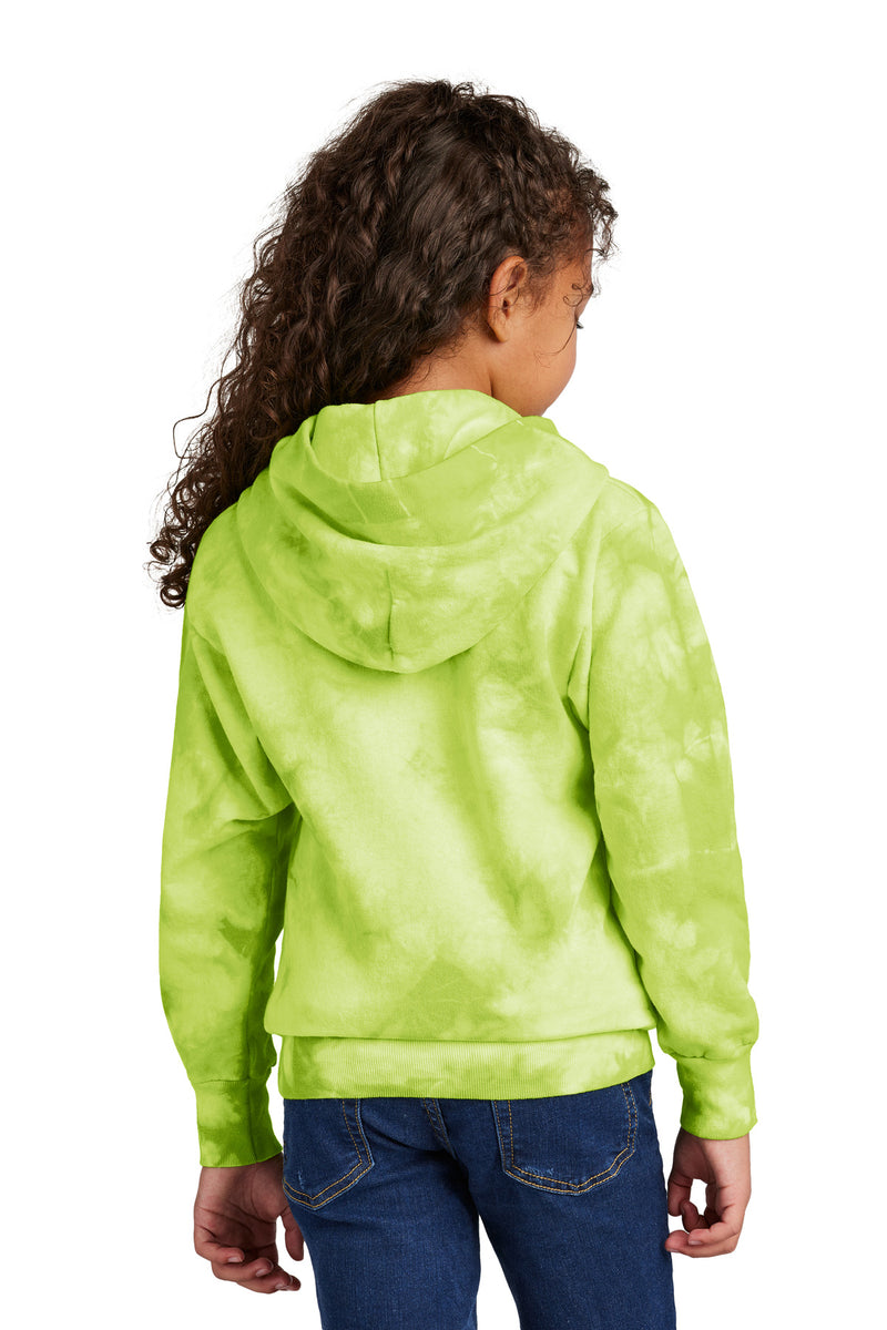 Port & Co Youth Crystal Tie-Dye Pullover Hoodie - Lemon Lime