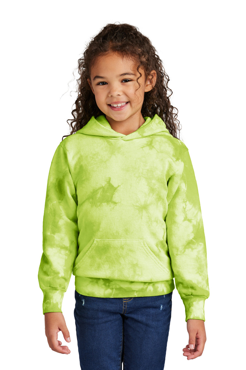 Port & Co Youth Crystal Tie-Dye Pullover Hoodie - Lemon Lime