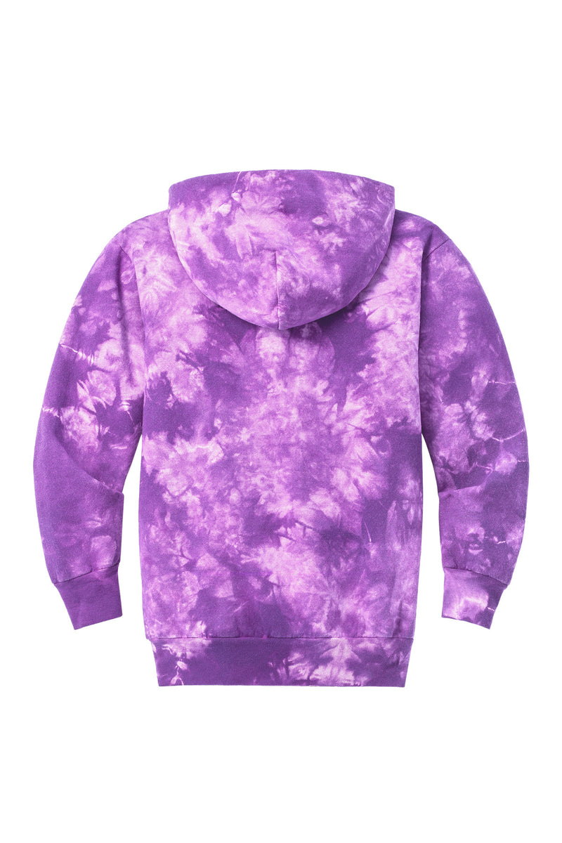 Port & Co Youth Crystal Tie-Dye Pullover Hoodie - Purple