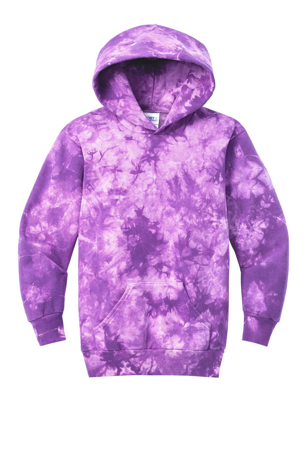Port & Co Youth Crystal Tie-Dye Pullover Hoodie - Purple