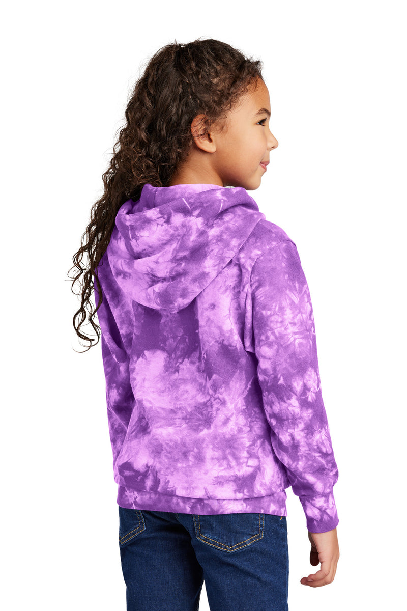 Port & Co Youth Crystal Tie-Dye Pullover Hoodie - Purple