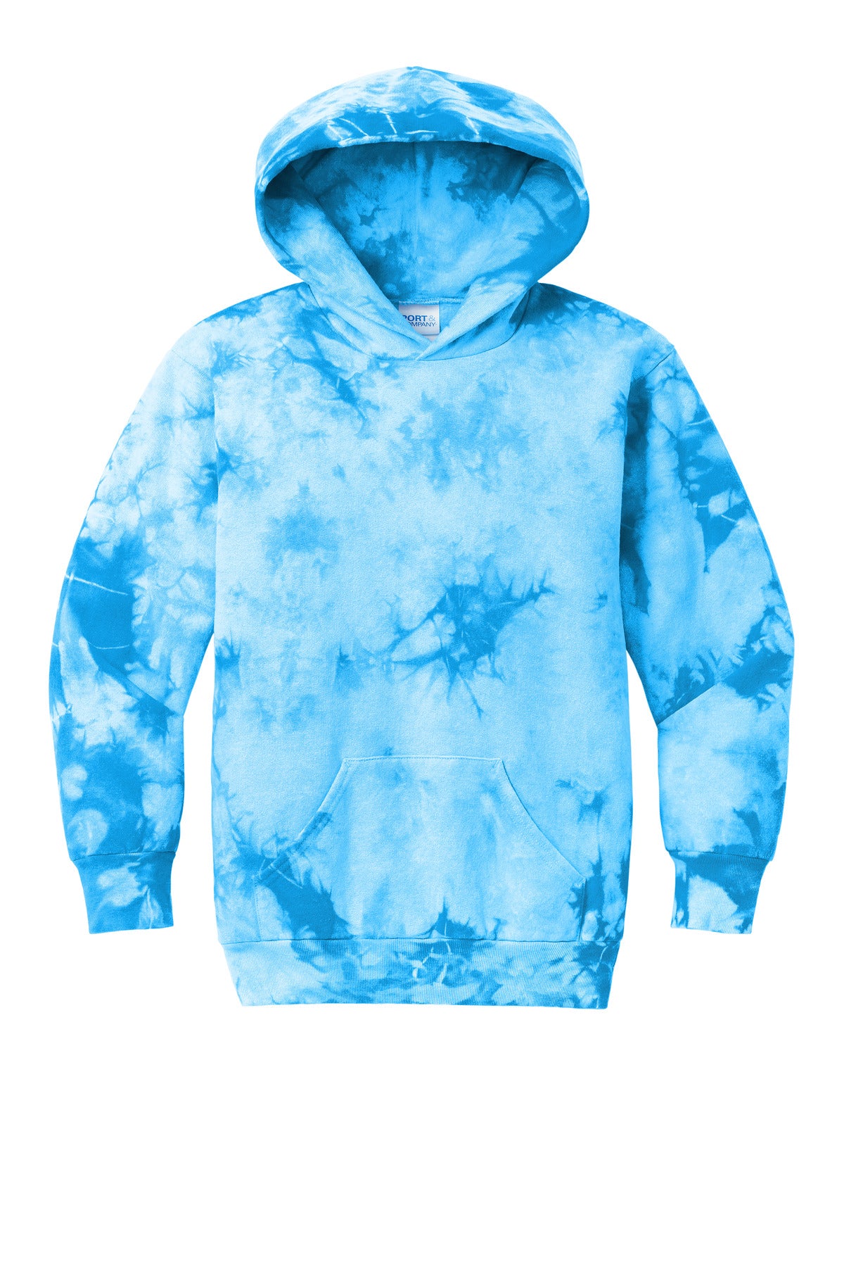 Port & Co Youth Crystal Tie-Dye Pullover Hoodie - Sky Blue