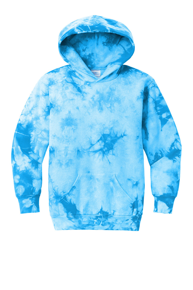 Port & Co Youth Crystal Tie-Dye Pullover Hoodie - Sky Blue