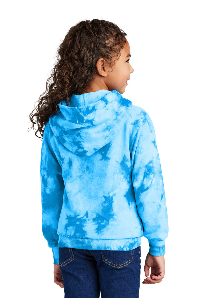 Port & Co Youth Crystal Tie-Dye Pullover Hoodie - Sky Blue
