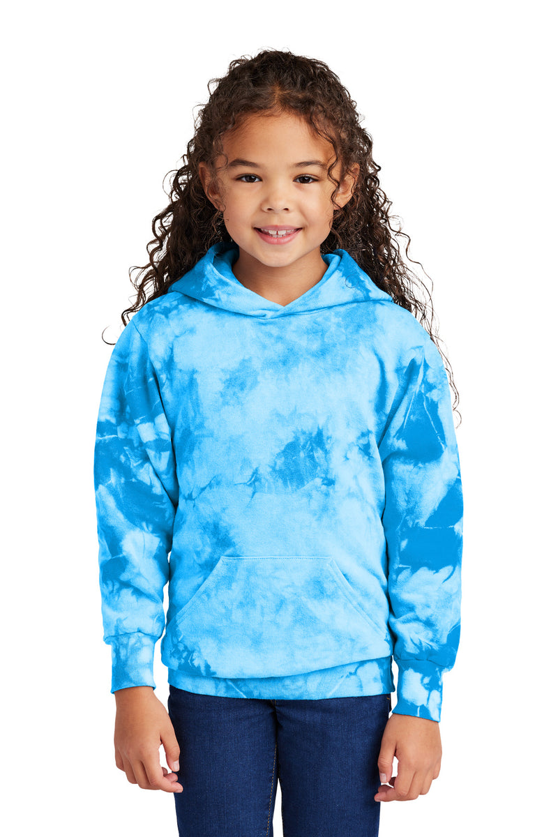 Port & Co Youth Crystal Tie-Dye Pullover Hoodie - Sky Blue