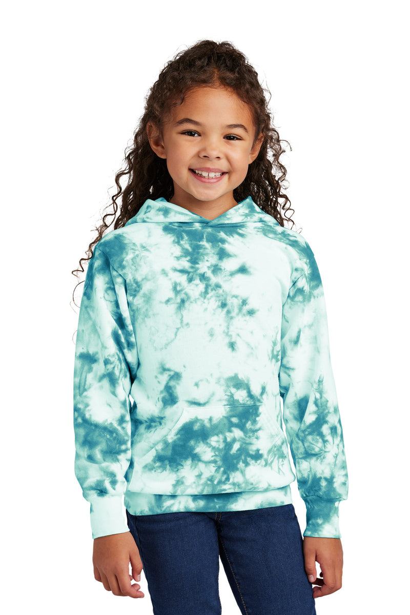 Port & Co Youth Crystal Tie-Dye Pullover Hoodie - Teal