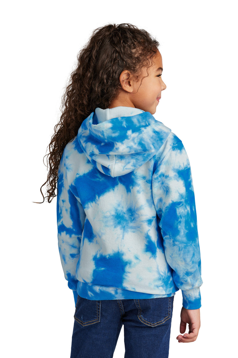Port & Co Youth Crystal Tie-Dye Pullover Hoodie - True Royal