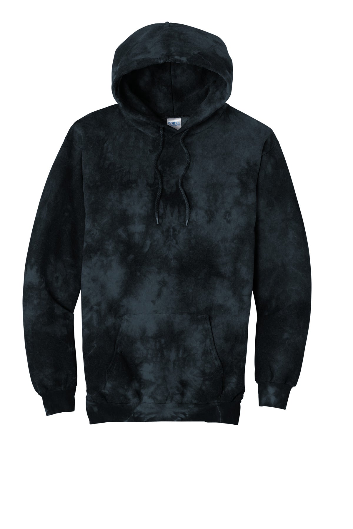 Port & Co Crystal Tie-Dye Pullover Hoodie - Black
