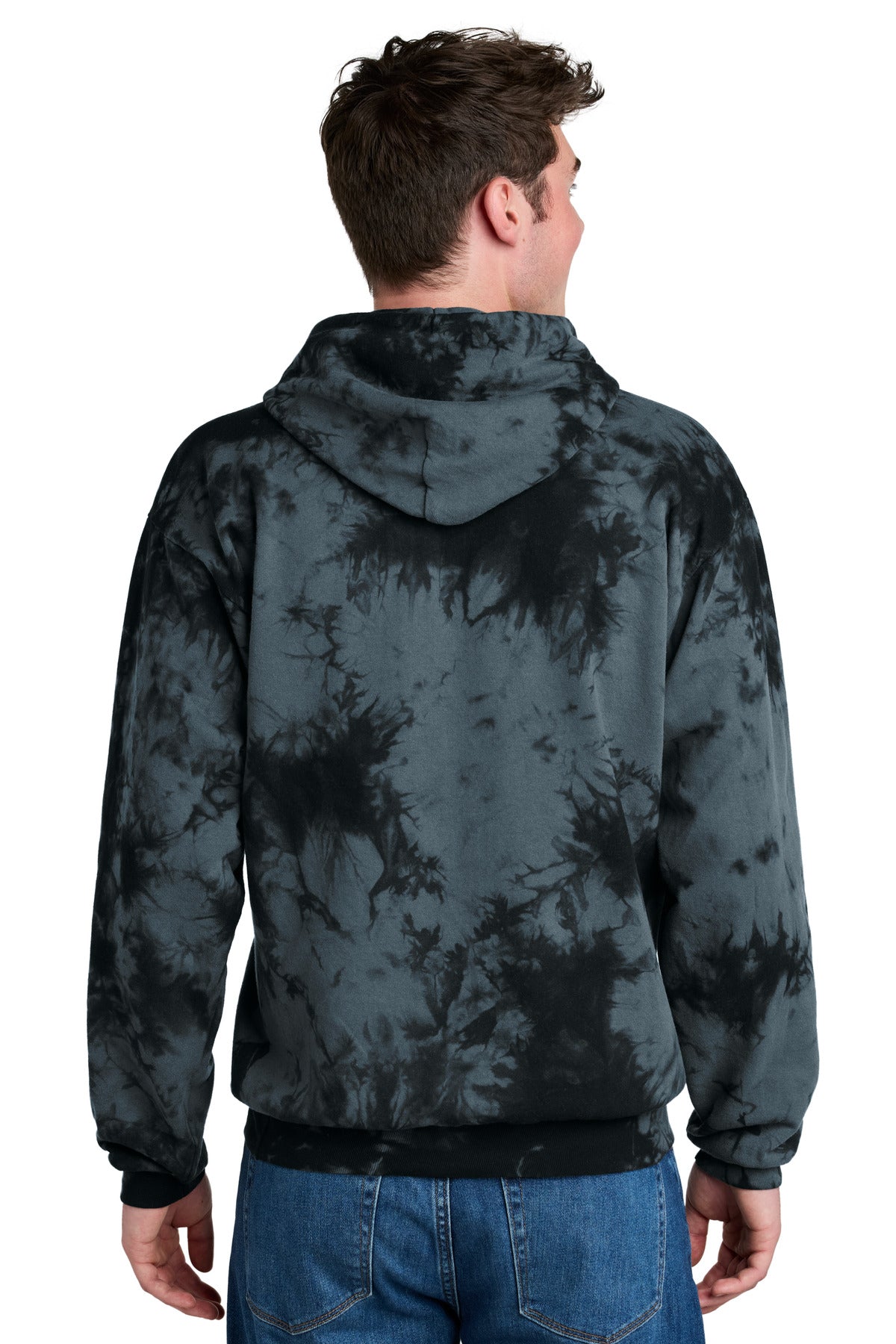 Port & Co Crystal Tie-Dye Pullover Hoodie - Black