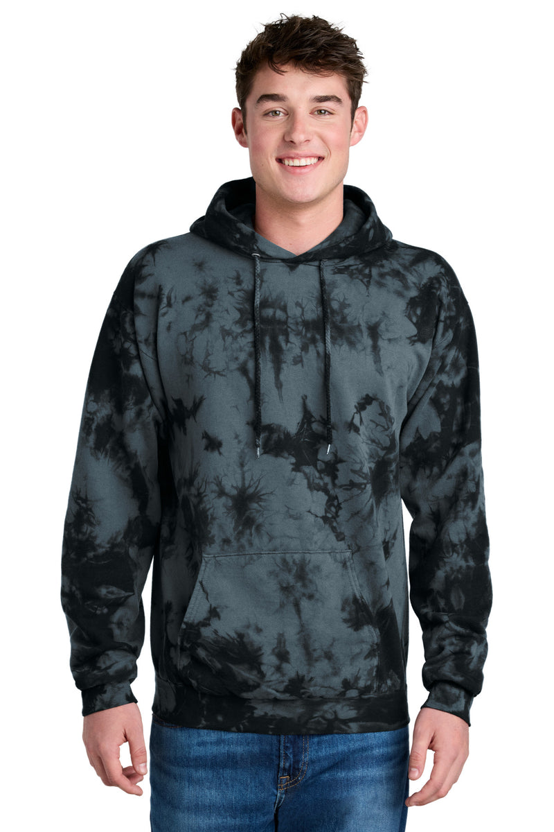 Port & Co Crystal Tie-Dye Pullover Hoodie - Black